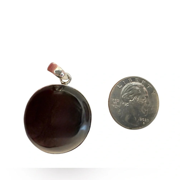 🌈Natural Rainbow Obsidian Sterling Silver Pendant - Picture 11 of 12